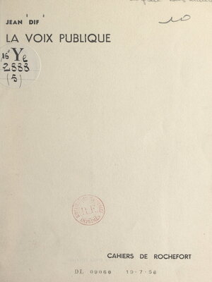 cover image of La voix publique